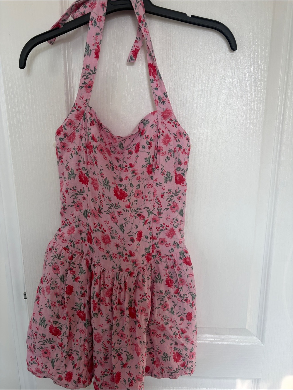 Hollister Pink Floral Halter Dress